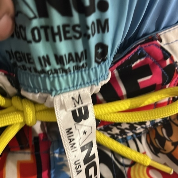 Bang Men SUPER POP RESORT SHORTS Retro 90’s Y2K Zip Pockets Size Medium Beachy - Picture 12 of 13